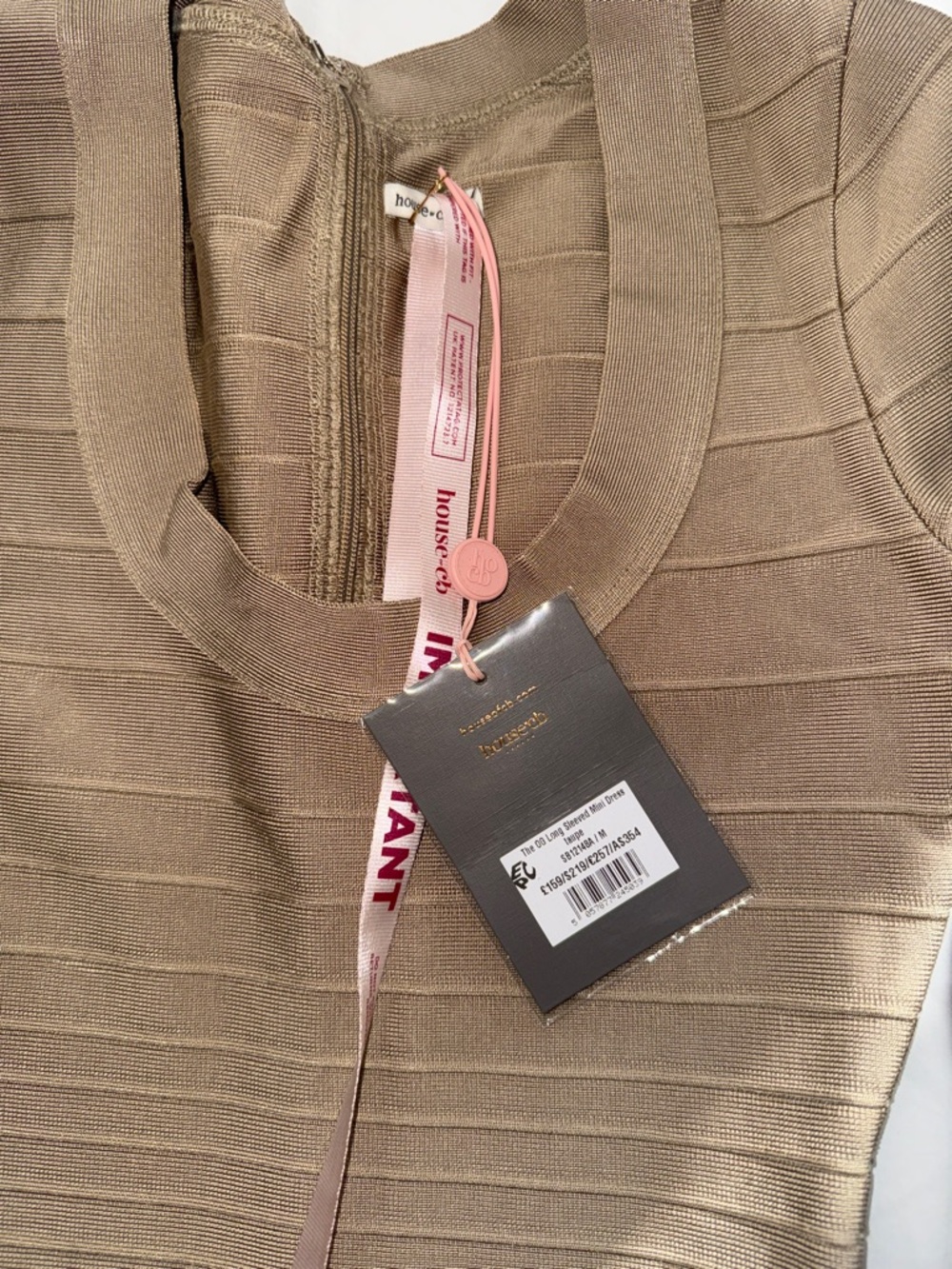 HOUSE of CB :
THE OG' LATTE LONG SLEEVE BANDAGE MINI DRESS - Picture 2 of 4